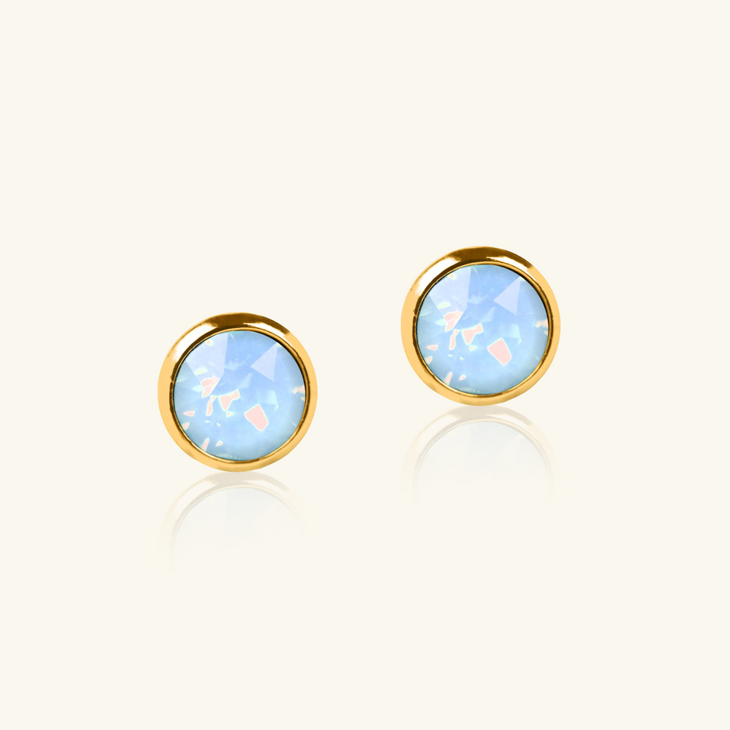 Naples Opal Studs, Handcrafted in 925 sterling silver