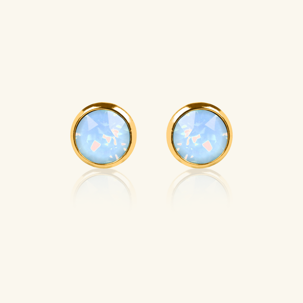 Naples Opal Studs, Handcrafted in 925 sterling silver