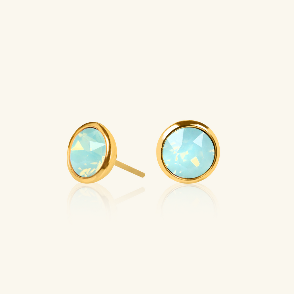 Naples Opal Studs Pacific, Handcrafted in 925 Sterling Silver