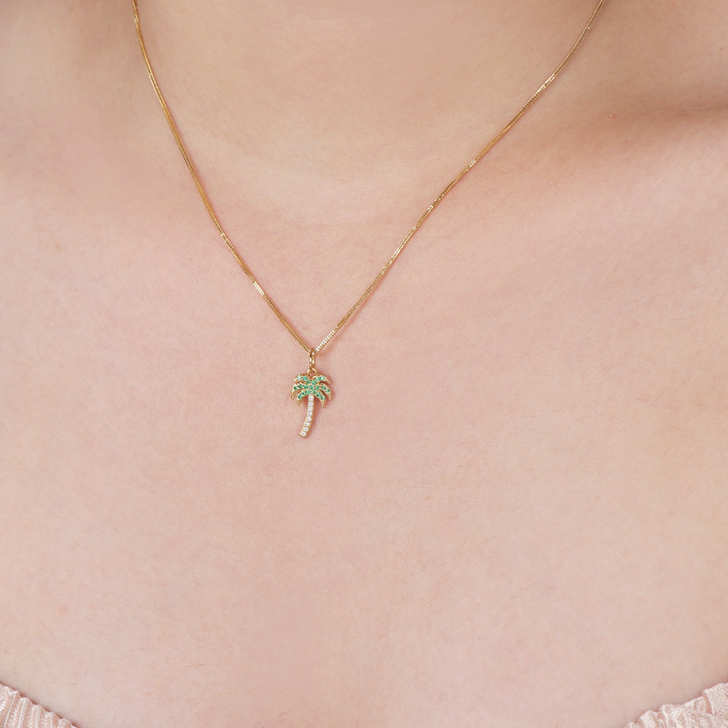 Palm Tree Pendant, Handcrafted in 925 sterling silver