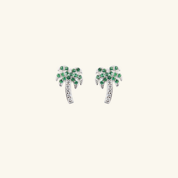 Palm Tree Studs Sterling Silver, Handcrafted in 925 sterling silver