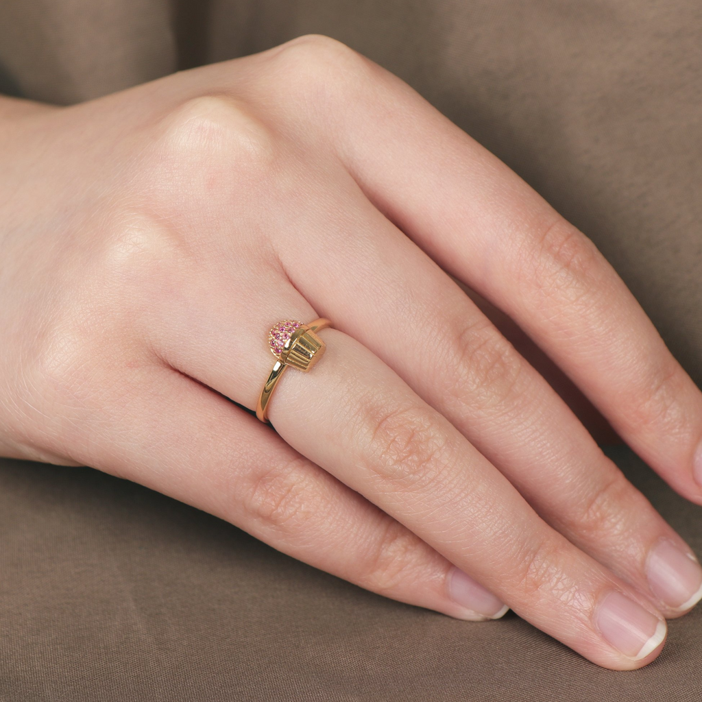 Pavé Cupcake Ring, Handcrafted in 925 sterling silver