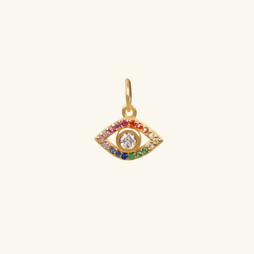 Pavé Rainbow Eye Charm, Handcrafted in 925 Sterling Silver