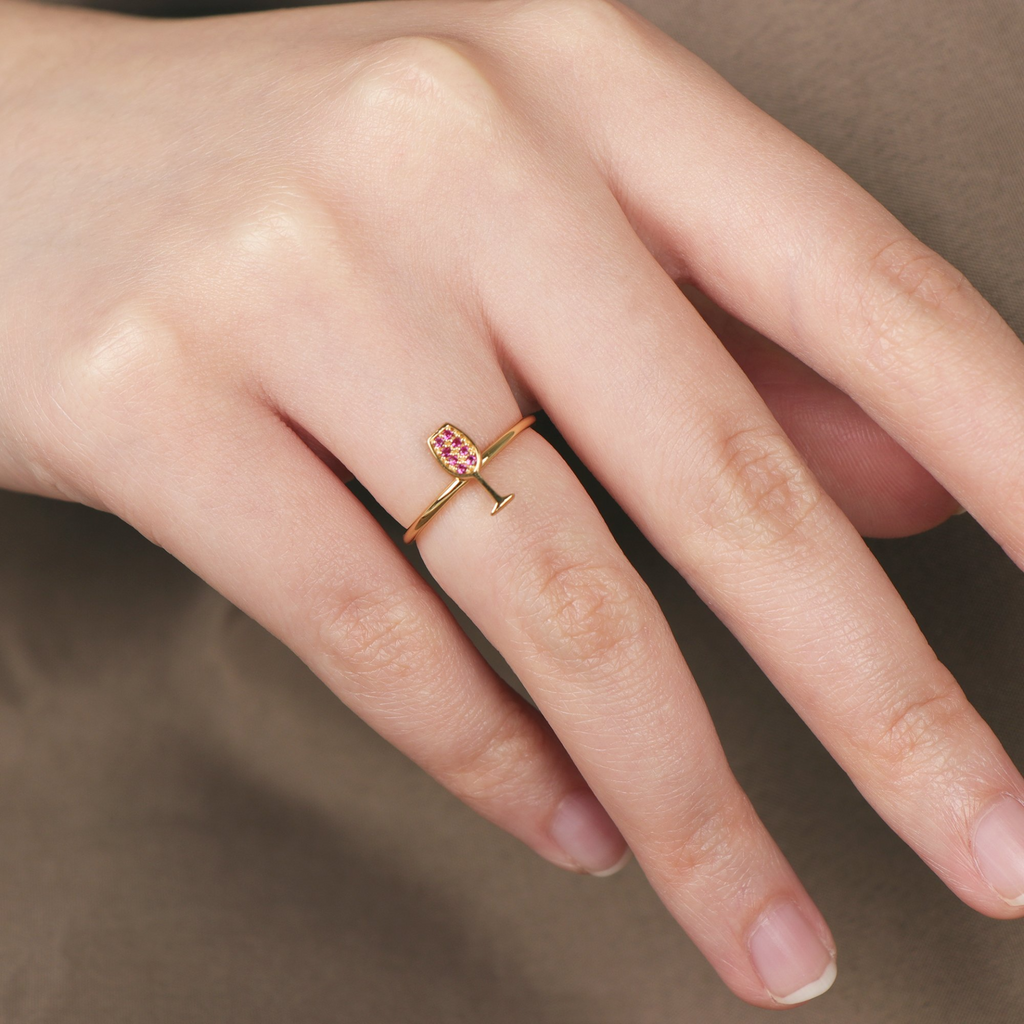 Pavé Wine Ring, Handcrafted in 925 sterling silver