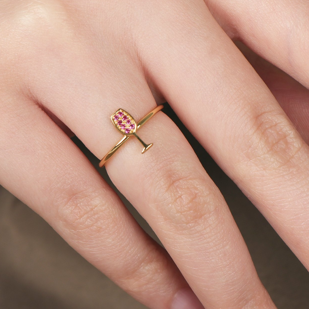 Pavé Wine Ring, Handcrafted in 925 sterling silver