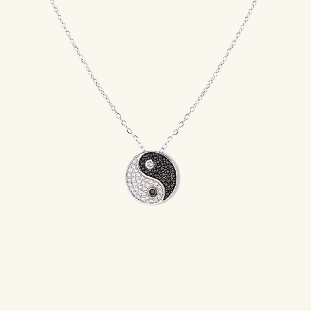 Pavé Yin Yang Necklace, Handcrafted in 925 sterling silver