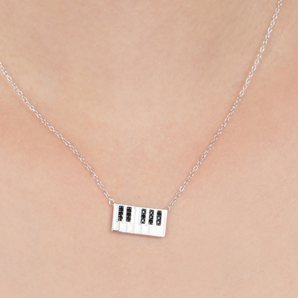 Piano Necklace, Handcrafted in 925 Sterling Silver