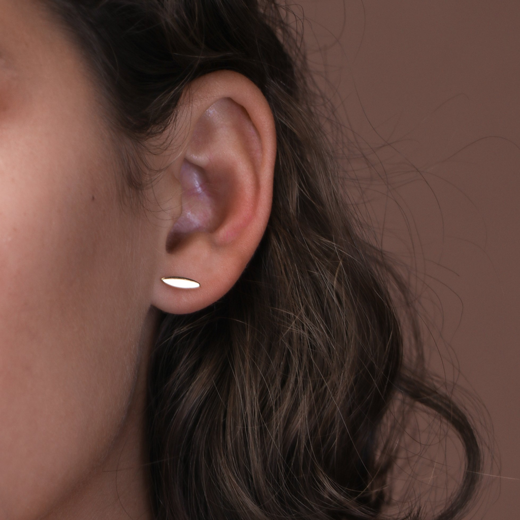 Pointed Oval Studs, Handcrafted in 925 sterling silver