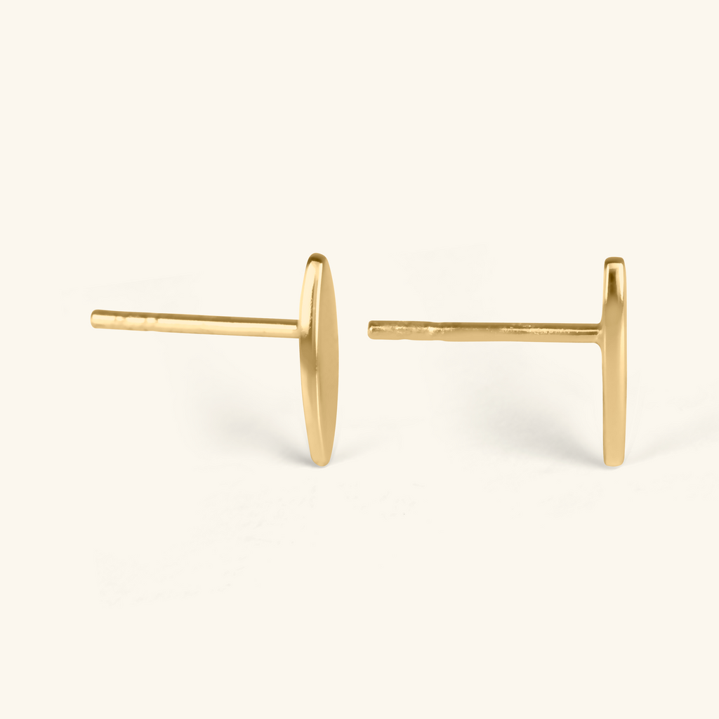 Pointed Oval Studs, Handcrafted in 925 sterling silver