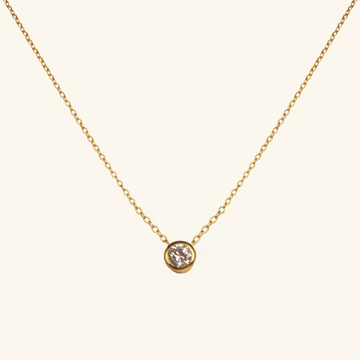 Bezel Cubic Zirconia Necklace, Crafted in 14k solid gold