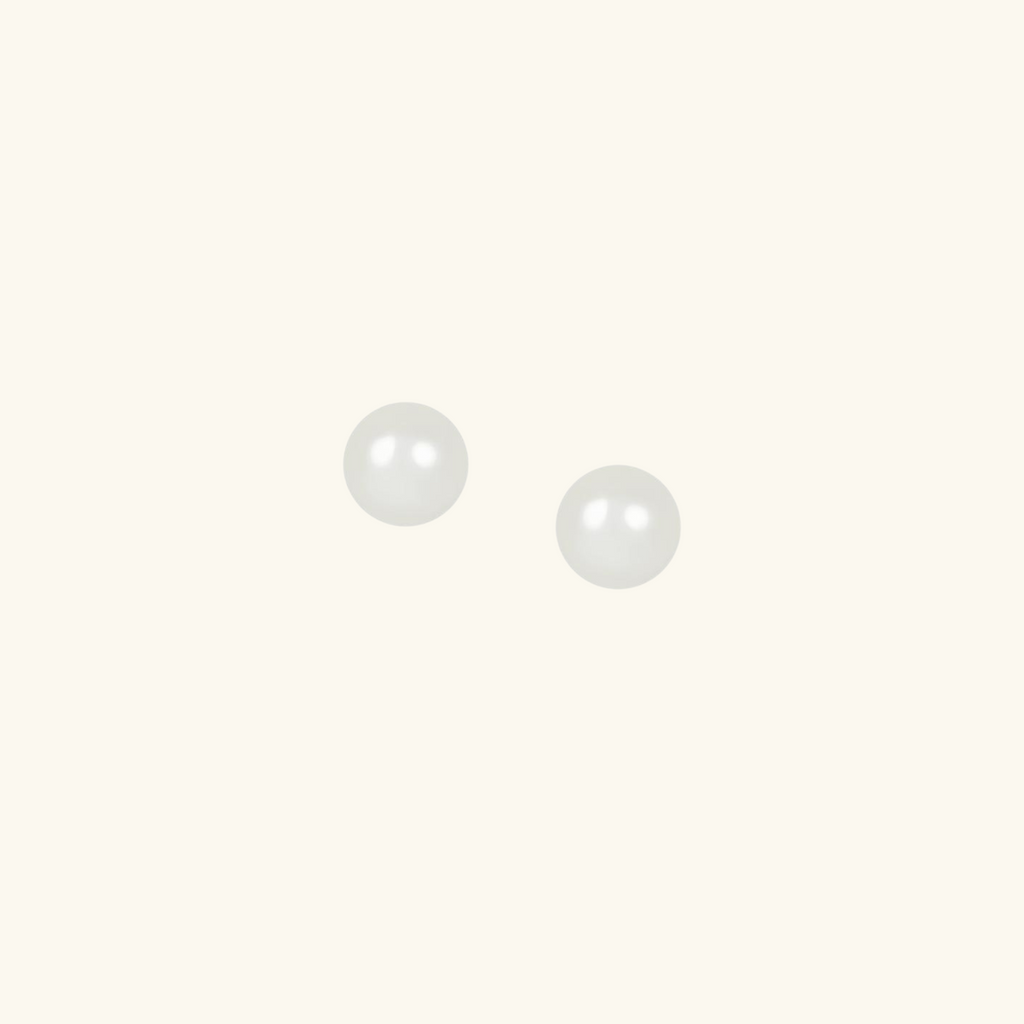 Single Pearl Stud Earrings,Handcrafted in 925 Sterling Silver