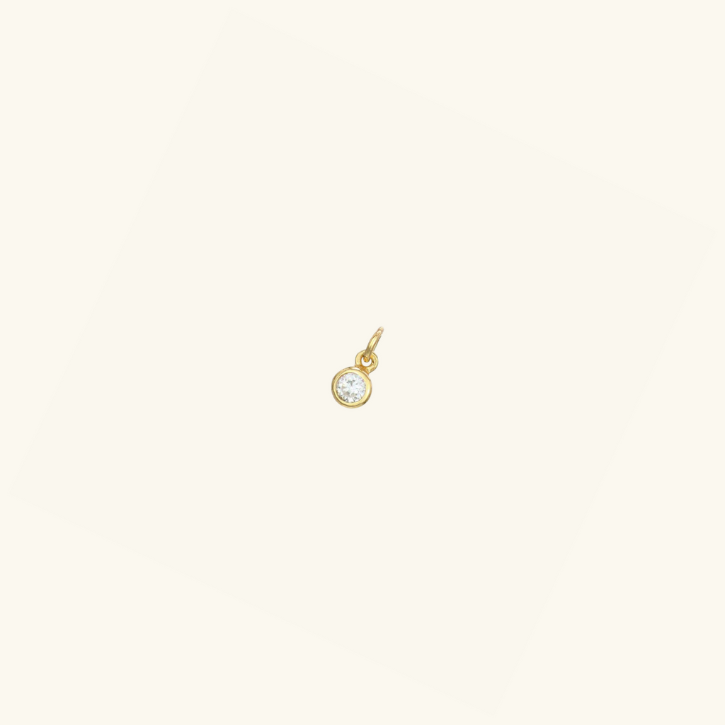 Solo Bezel Charm,Handcrafted Sterling Silver