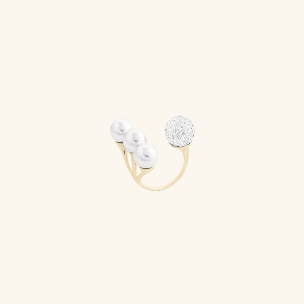 Charlotte White Pearl Ring, 925 Sterling Silver