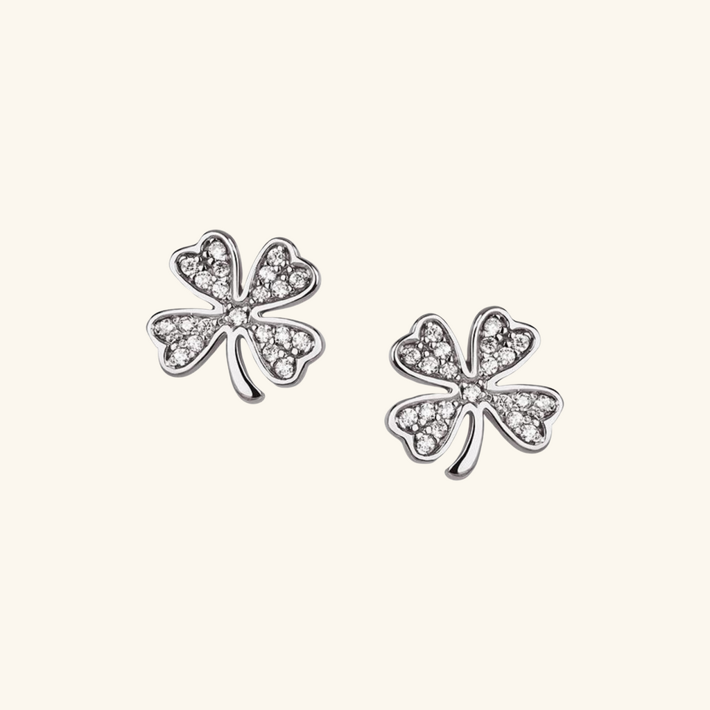 Laime Four Leaf Clover Earrings, Handcrafted in 925 Sterling Silver