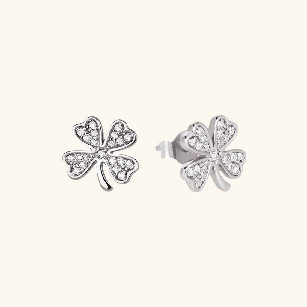Laime Four Leaf Clover Earrings, Handcrafted in 925 Sterling Silver