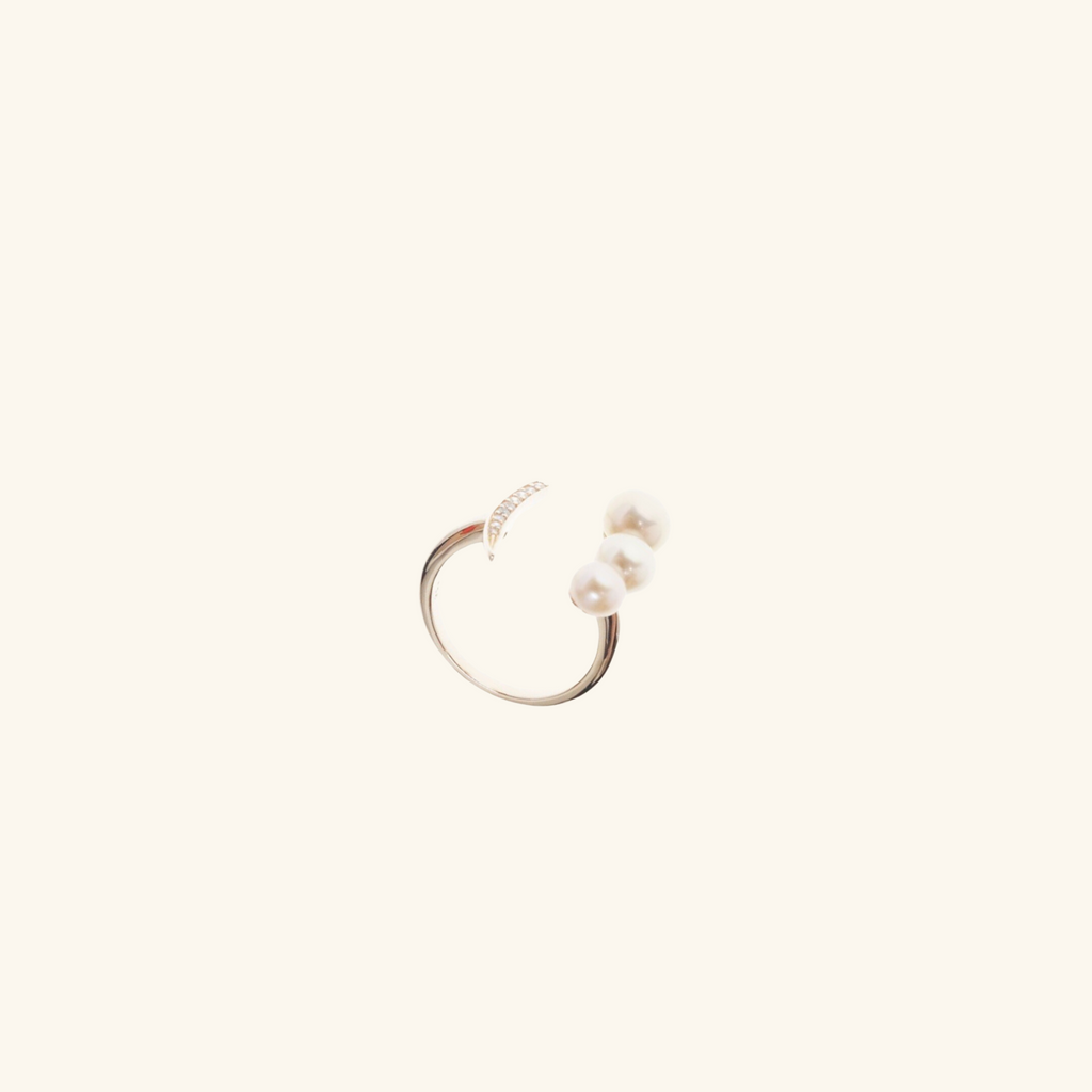 Nicole Pink Pearl Ring, Handcrafted in 925 Sterling Silver