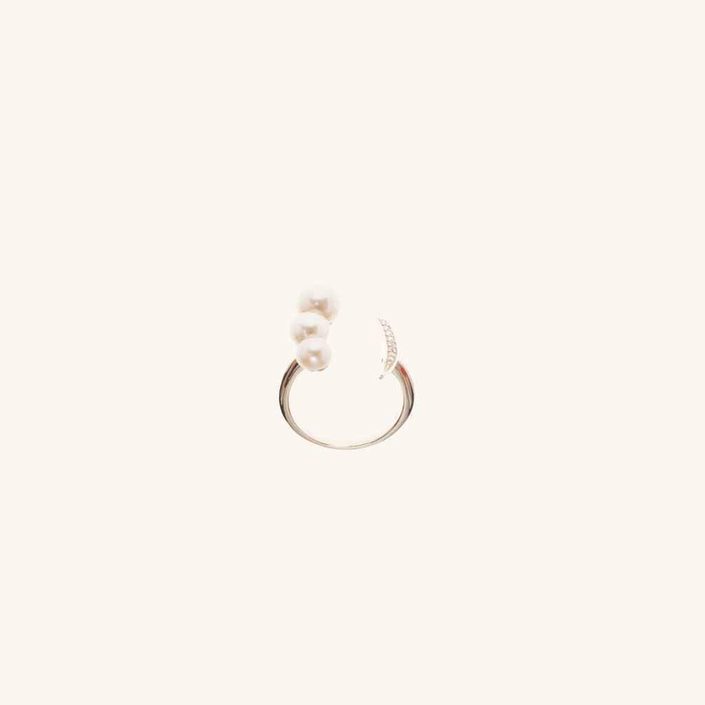Nicole Pink Pearl Ring, Handcrafted in 925 Sterling Silver