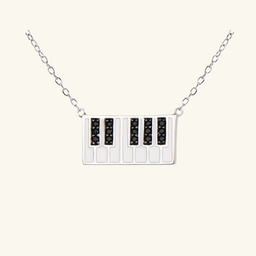 Piano Necklace, Handcrafted in 925 Sterling Silver