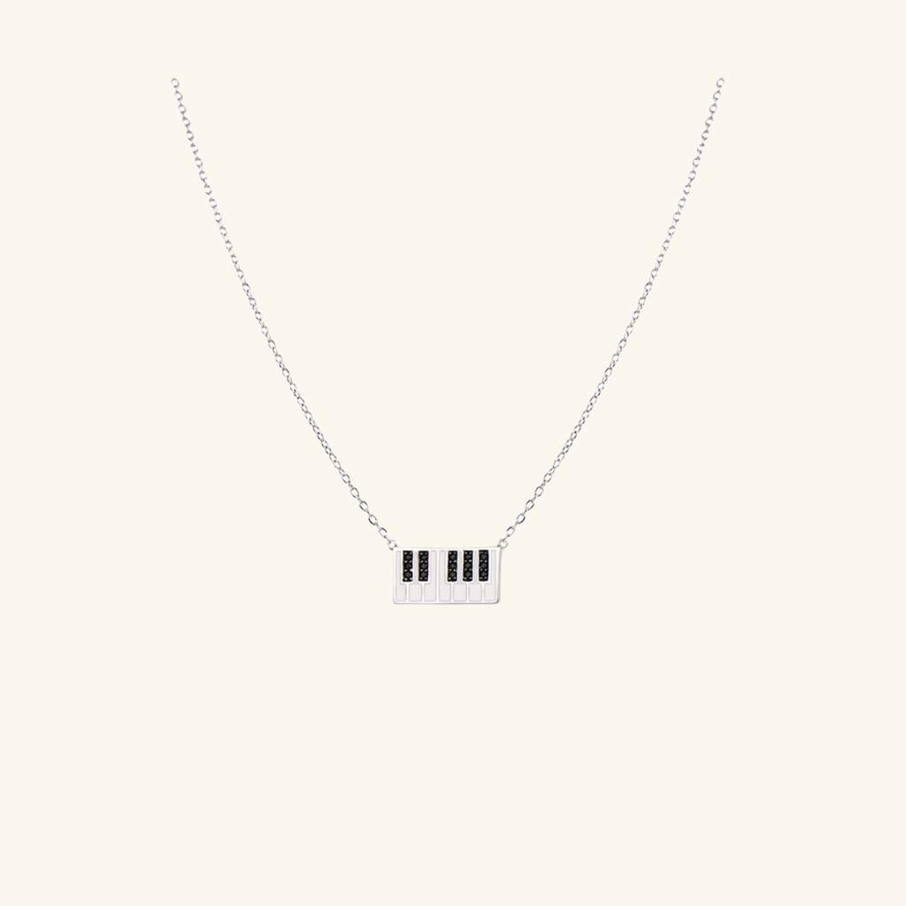 Piano Necklace, Handcrafted in 925 Sterling Silver