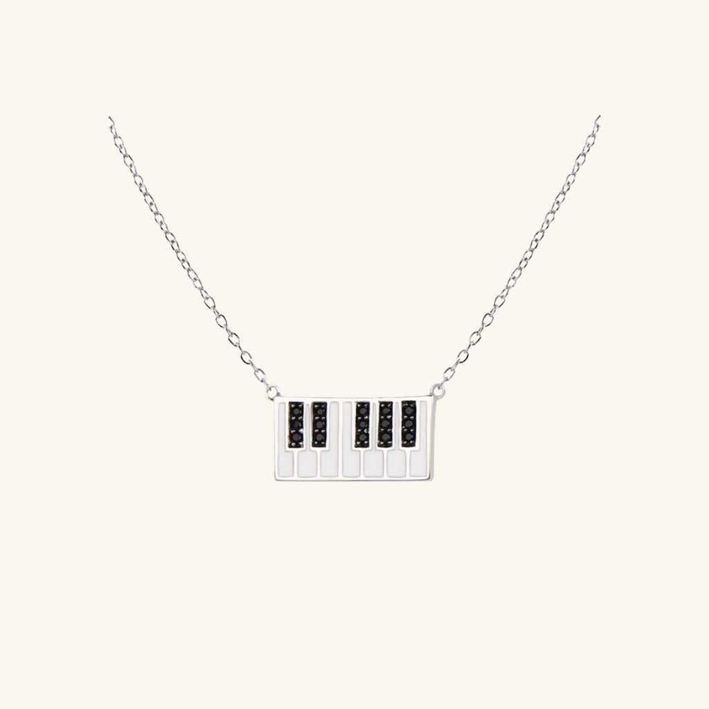 Piano Necklace, Handcrafted in 925 Sterling Silver