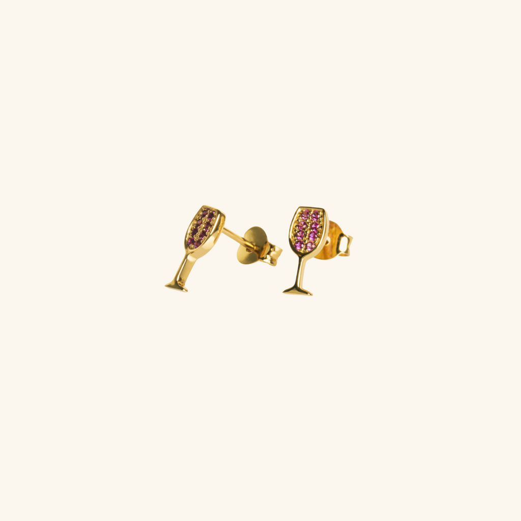 Pavé Wine Studs, Handcrafted in 925 sterling silver