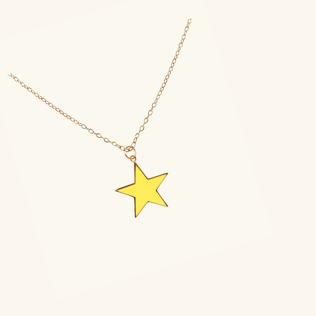 Enamel Star Charm Pendant, Handcrafted in 925 Sterling Silver