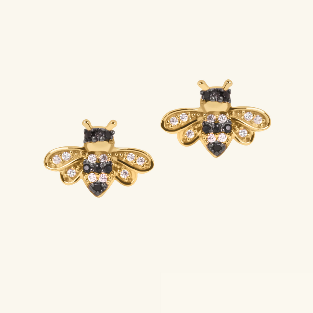 Bee Studs, Handcrafted in 925 sterling silver