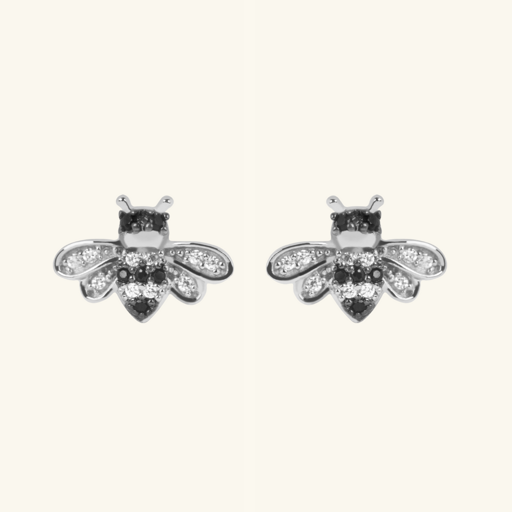 Bee Studs Sterling Silver, Handcrafted in 925 sterling silver