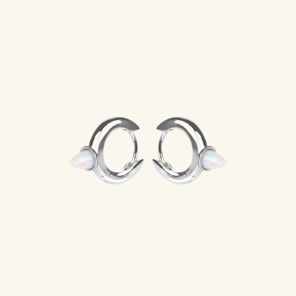 Buller Opal Hoops, Handcrafted in 925 sterling silver