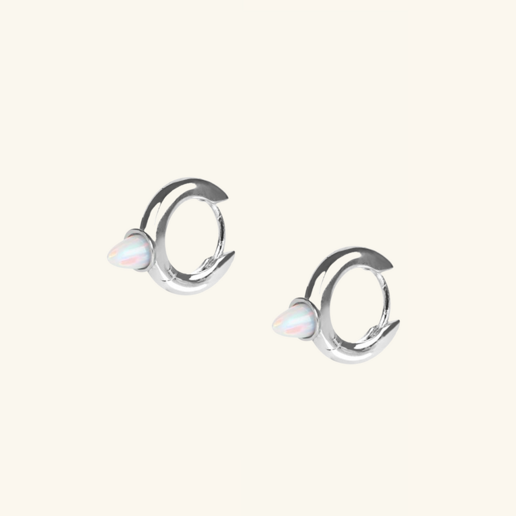 Buller Opal Hoops, Handcrafted in 925 sterling silver