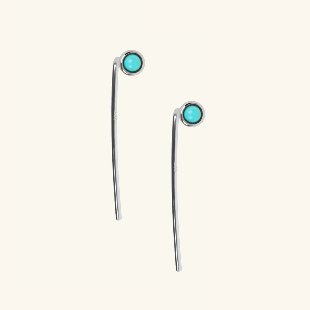 Charlotte Turquoise Threaders Sterling Silver, Handcrafted in 925 sterling silver