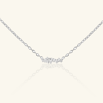 Cluster Bar Necklace Sterling Silver, Handcrafted in 925 sterling silver