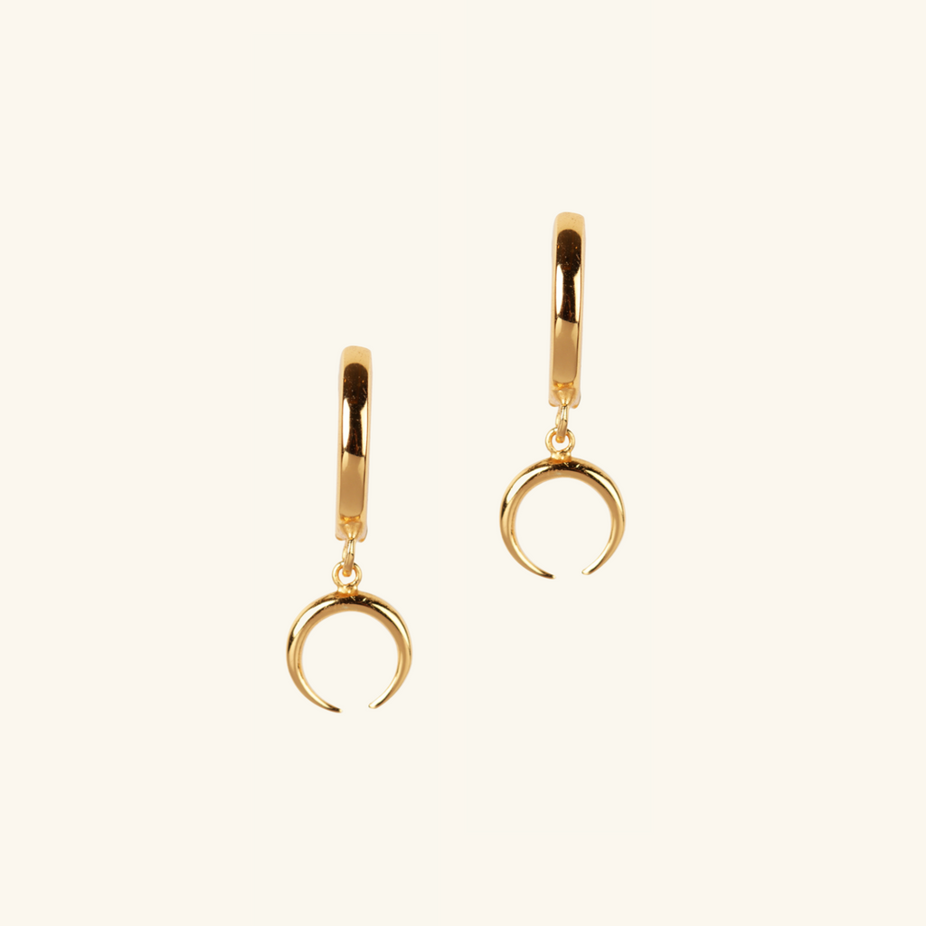 Crescent Horn Drops, Handcrafted in 925 sterling silver