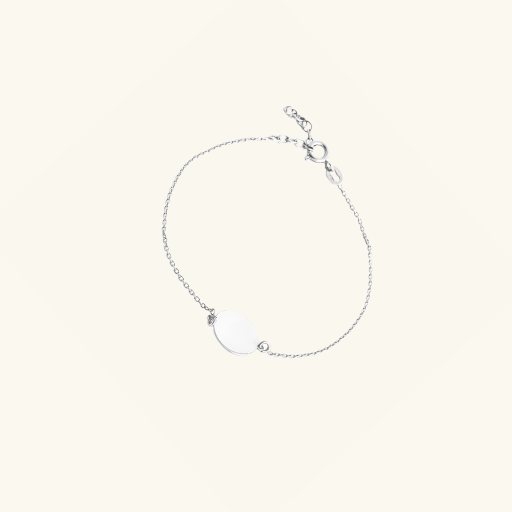 Engravable Blank Disc Bracelet Sterling Silver, Handcrafted in 925 sterling silver