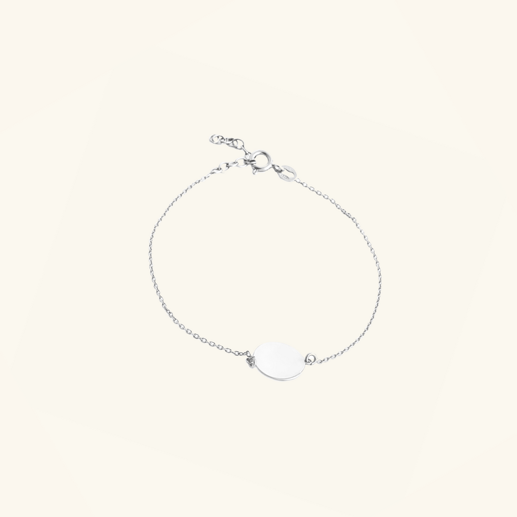 Engravable Blank Disc Bracelet Sterling Silver, Handcrafted in 925 sterling silver