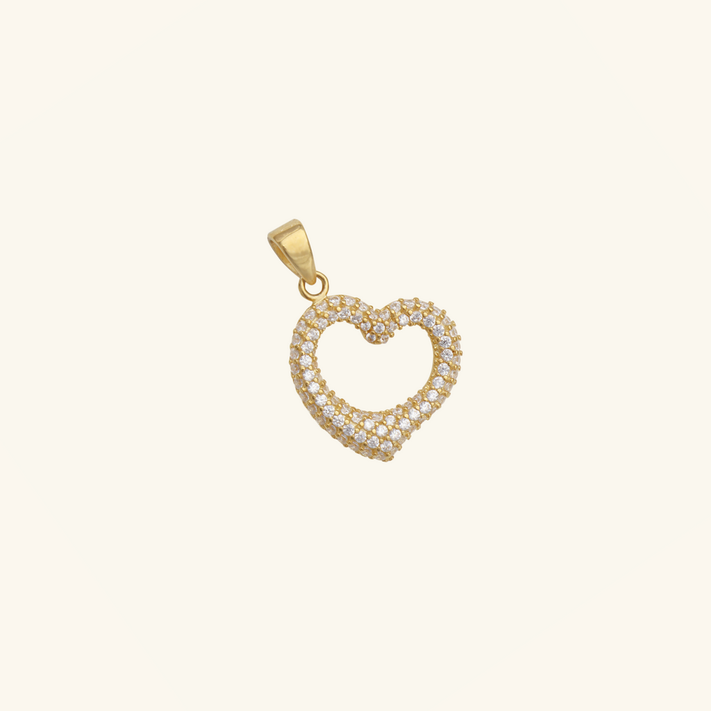 Everly Heart Pendant, Made in 18k solid gold