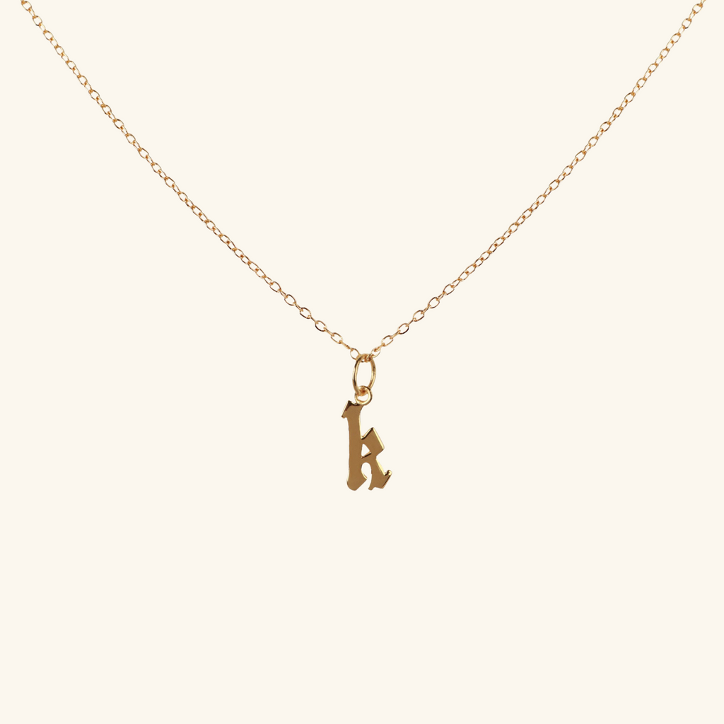 Gothic Initial Necklace, Handcrafted in 925 sterling silver