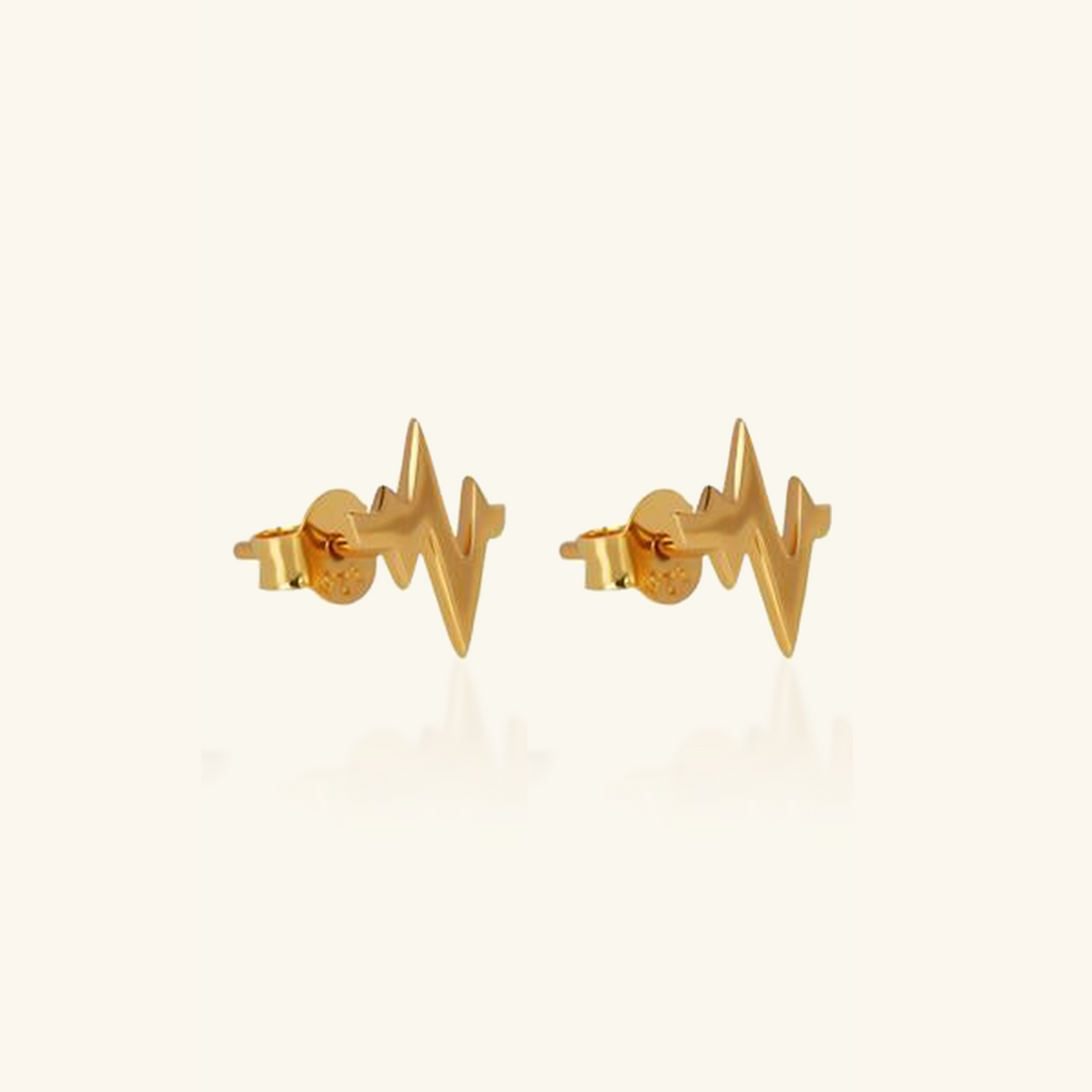 Heartbeat Studs, Handcrafted in 925 sterling silver