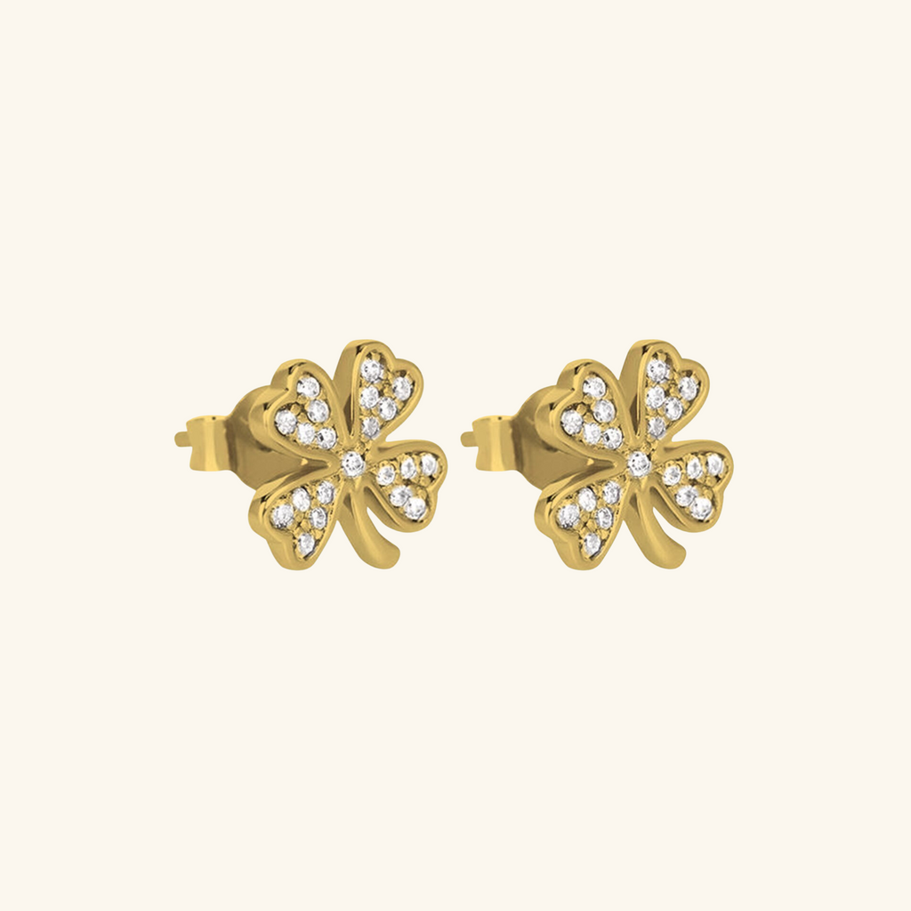 Laime Four Leaf Clover Earrings, Handcrafted in 925 Sterling Silver