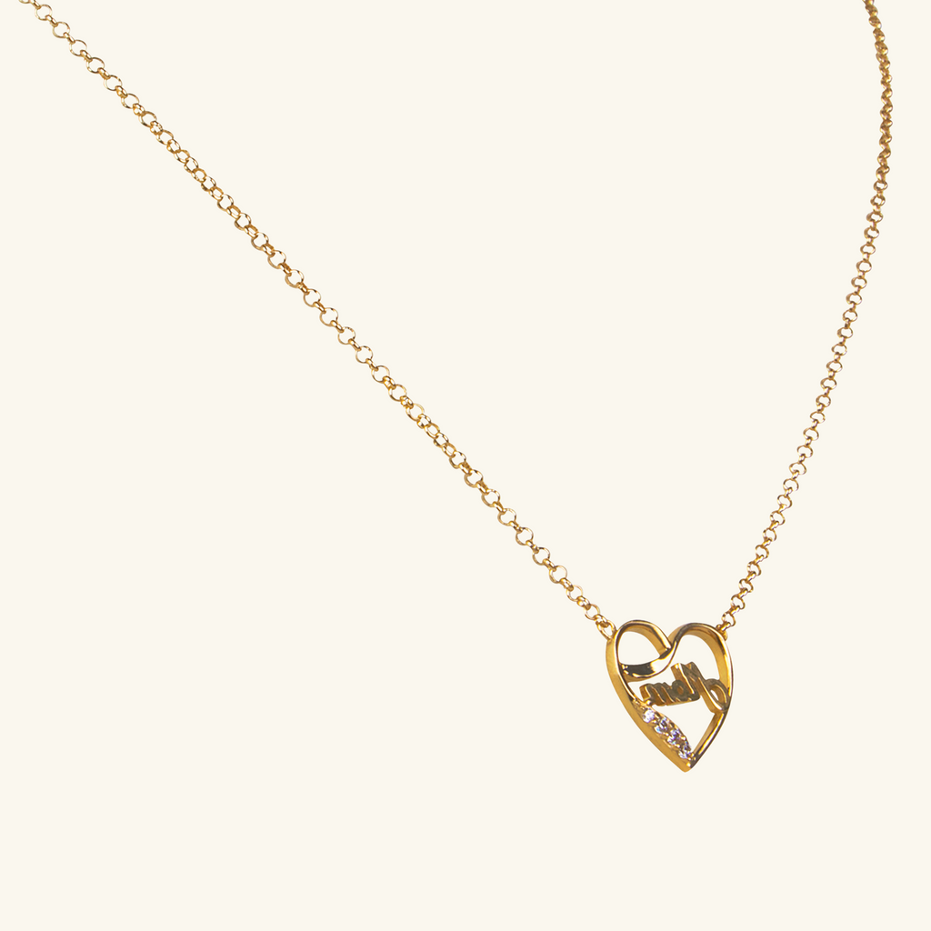 Mom Necklace, Made in 14k solid gold