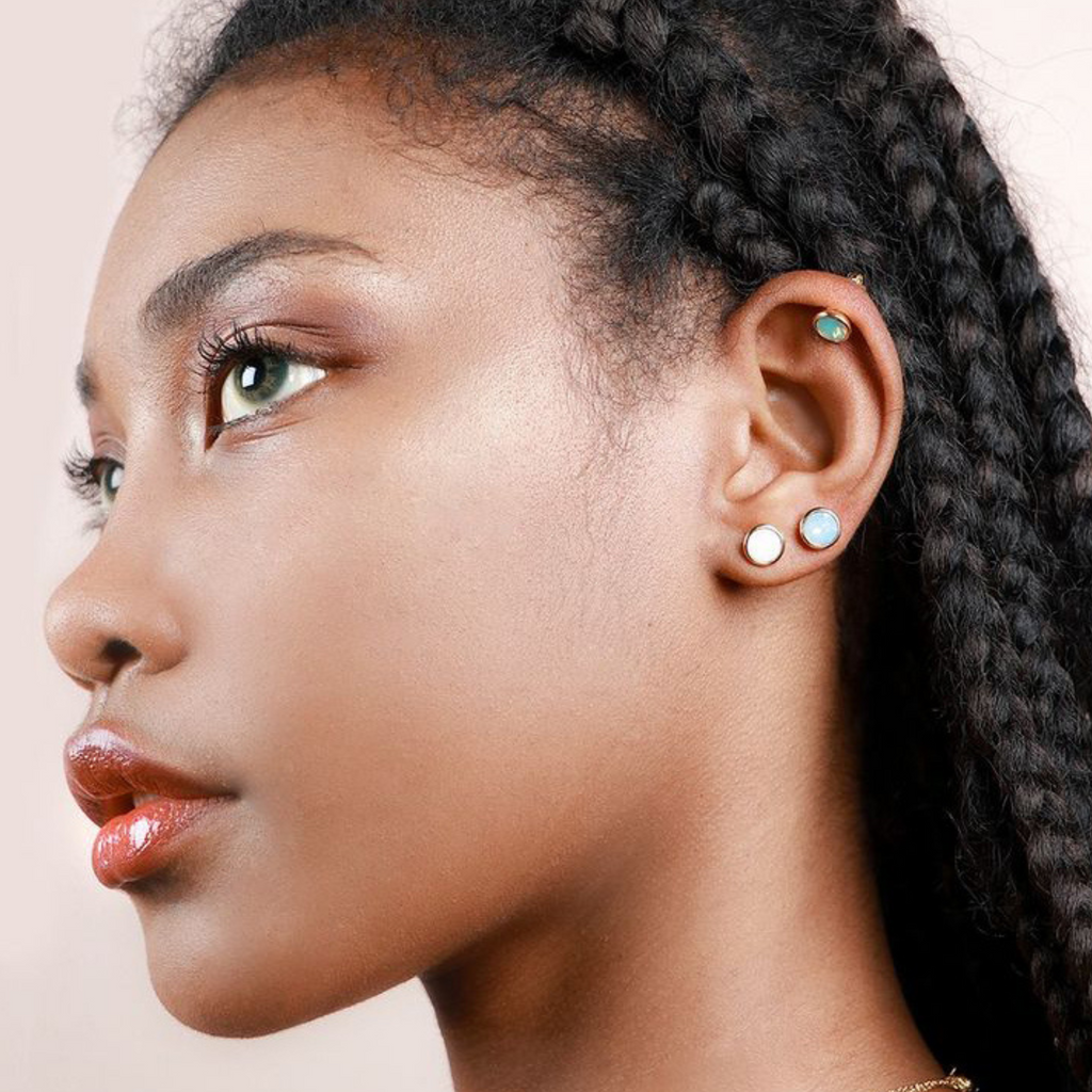 Naples Opal Studs, Handcrafted in 925 sterling silver