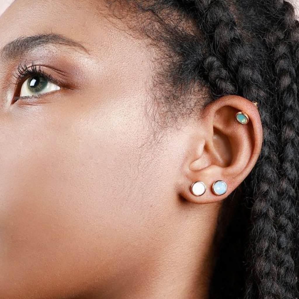 Naples Opal Studs, Handcrafted in 925 sterling silver