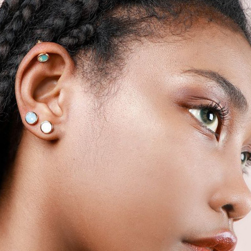 Naples Opal Studs Pacific, Handcrafted in 925 Sterling Silver