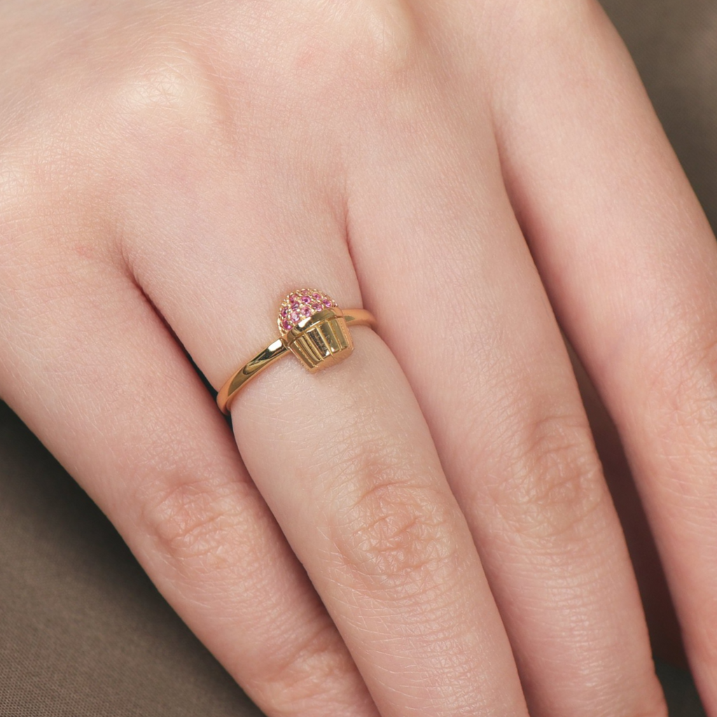 Pavé Cupcake Ring, Handcrafted in 925 sterling silver