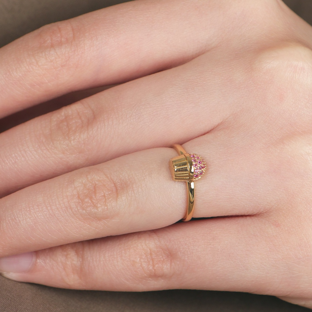 Pavé Cupcake Ring, Handcrafted in 925 sterling silver