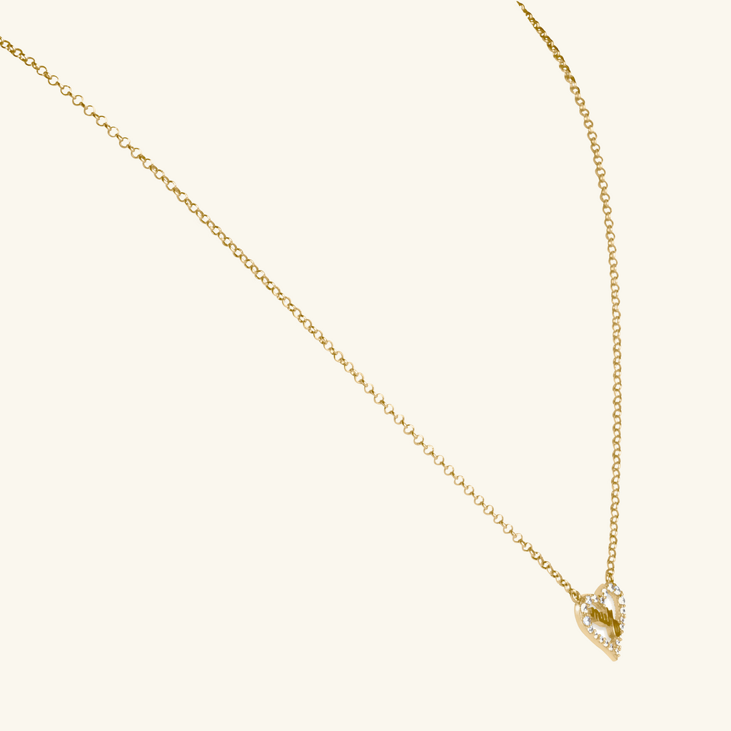 Pavé Mum Necklace, Made in 14k solid gold