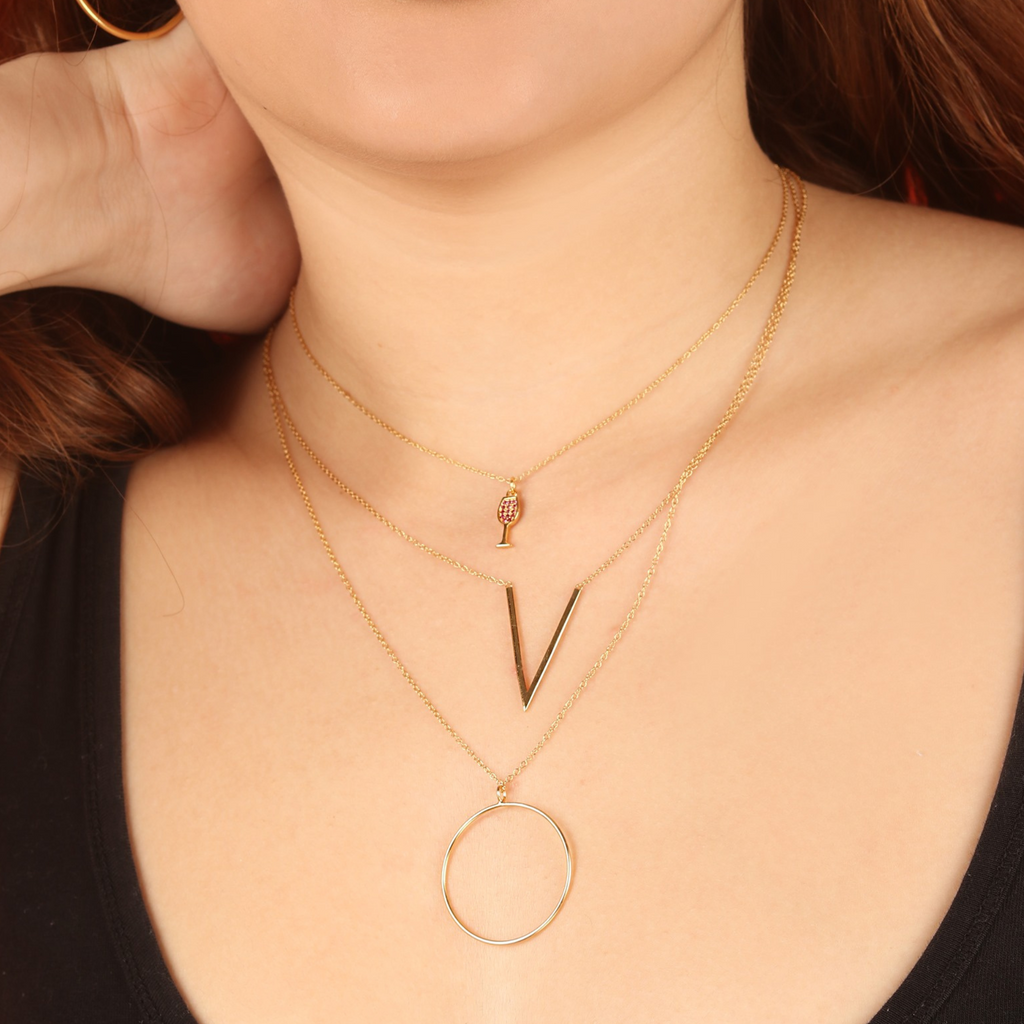 Pavé Wine Necklace, Handcrafted in 925 sterling silver
