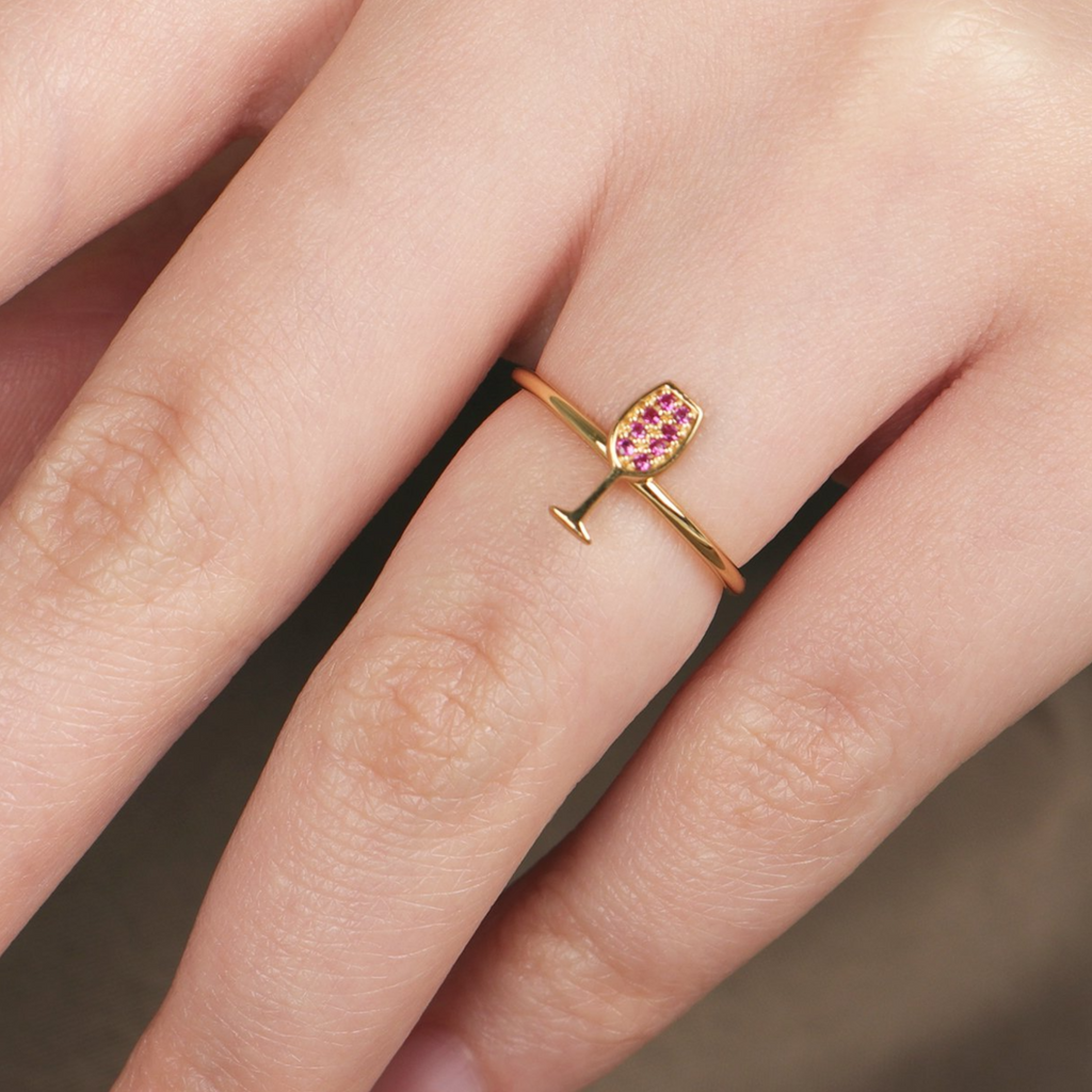 Pavé Wine Ring, Handcrafted in 925 sterling silver