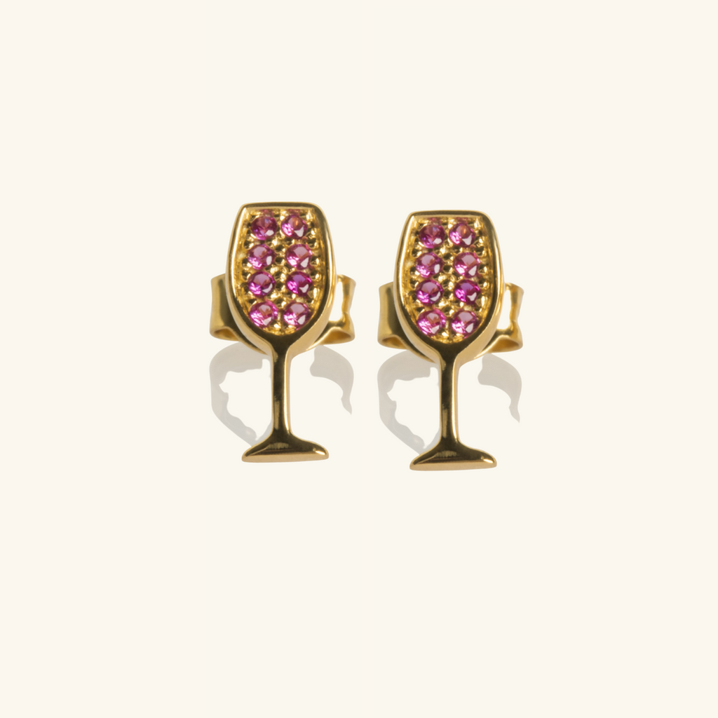 Pavé Wine Studs, Handcrafted in 925 sterling silver