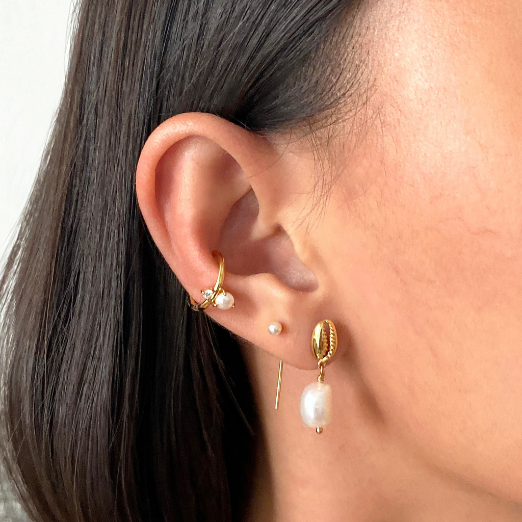 Pearl Solo Cuff, Handcrafted in 925 sterling silver